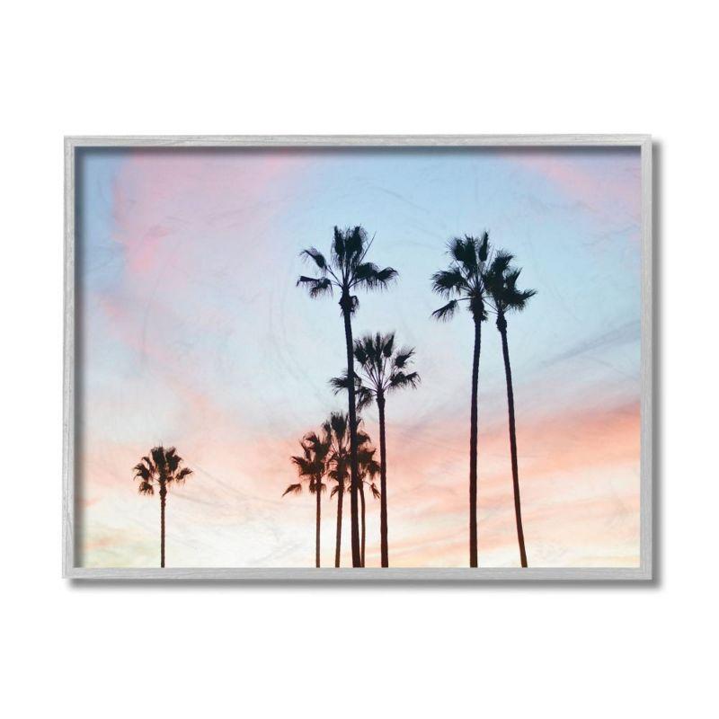 Sunset Sky with Palm Tree Silhouettes Canvas Print