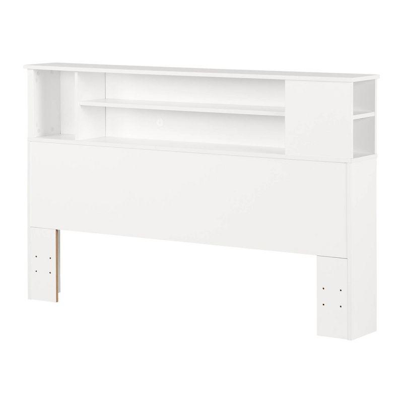 Queen Fusion Bookcase Headboard Pure White - South Shore