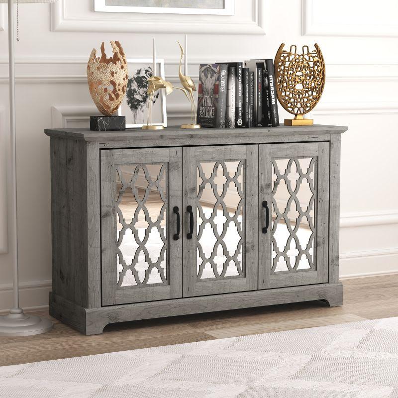 Galano Heron Wood 45.8 in. 3 Doors Sideboard with Adjustable Shelves Galano in Gray, Dusty Gray Oak