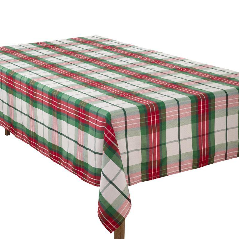 Holiday Plaid Rectangular Polyester Tablecloth, 70" x 104", Multicolor