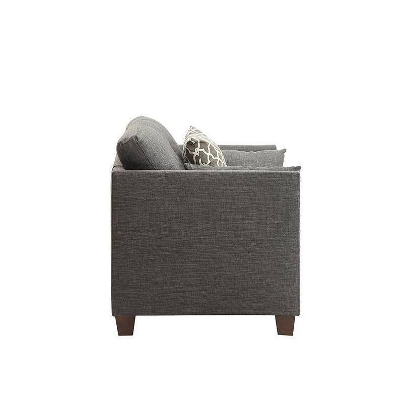 Acme Furniture 38" Laurissa Chair Light Charcoal Linen: Upholstered Armchair, Wood Frame, Tufted Cushions