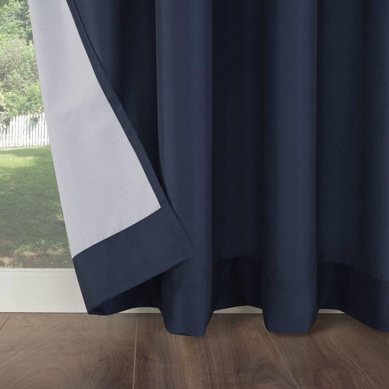 84"x54" Sailor Indoor/Outdoor UV Protectant Room Darkening Grommet Top Curtain Panel Dark Blue - Sun Zero: Living Room & Outdoor Use