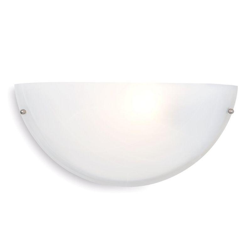 Yosemite Home Decor 1371-1MC Glacier Point Half-Moon One-Light Wall Sconce Light, Ivory Cloud Glass Shade