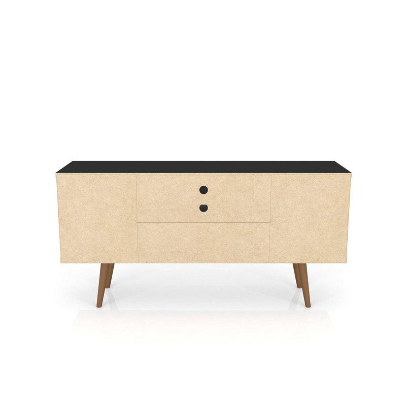 53.14" Liberty TV Stand for TVs up to 50" Black - Manhattan Comfort: Mid-Century Modern Media Console
