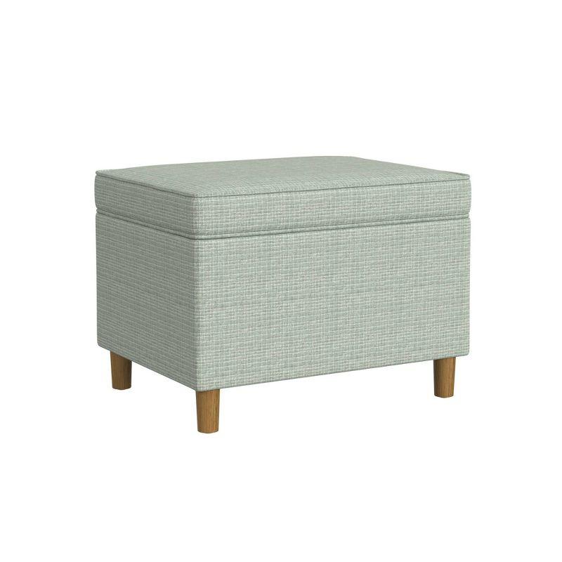 HomePop 24" Dinah Storage Ottoman Sage: Upholstered Footstool, Traditional Rectangle Shape, Spot Clean