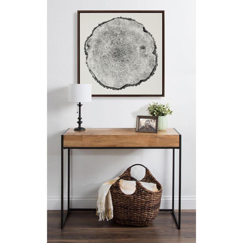 Kate and Laurel Sylvie Tree Rings Linen Framed Canvas by Emiko and Mark Franzen of F2Images, 30x30, Walnut Brown