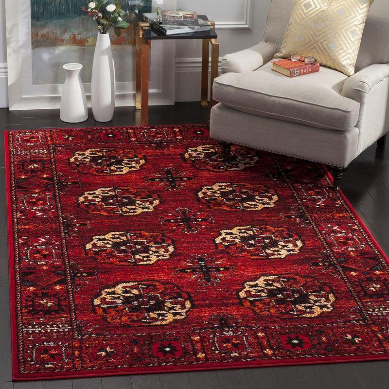 Vintage Red Synthetic Persian Style Area Rug, 2'7" x 5'