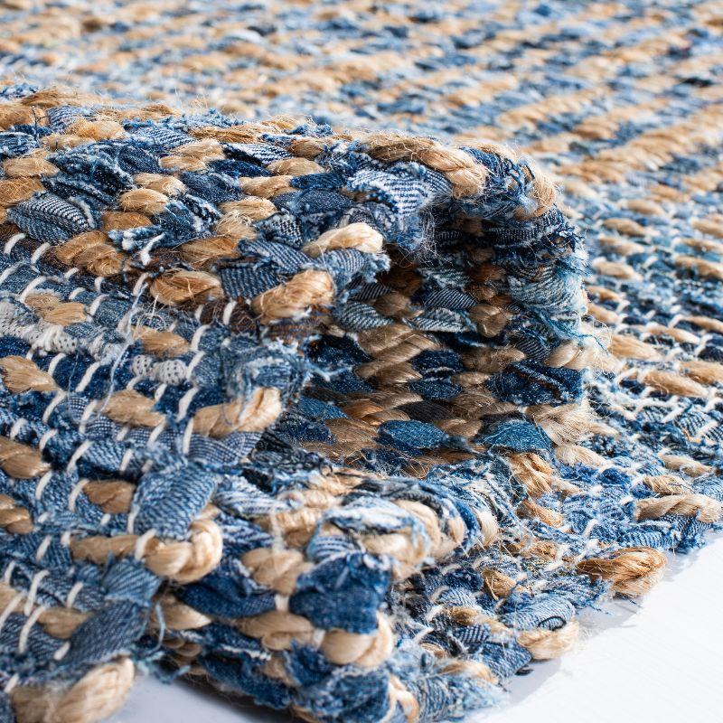 Cape Cod CAP353 Hand Woven Area Rug - Natural/Blue - 4'x4' - Safavieh.