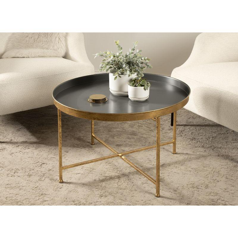 Kate and Laurel Celia Round Metal Coffee Table