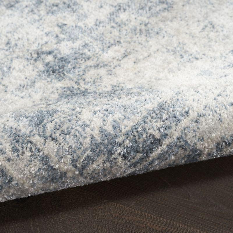 Nourison Astra Machine Washable Vintage Persian Indoor Bathroom, Kitchen Runner Rug Blue/Ivory 2'2" x 8'