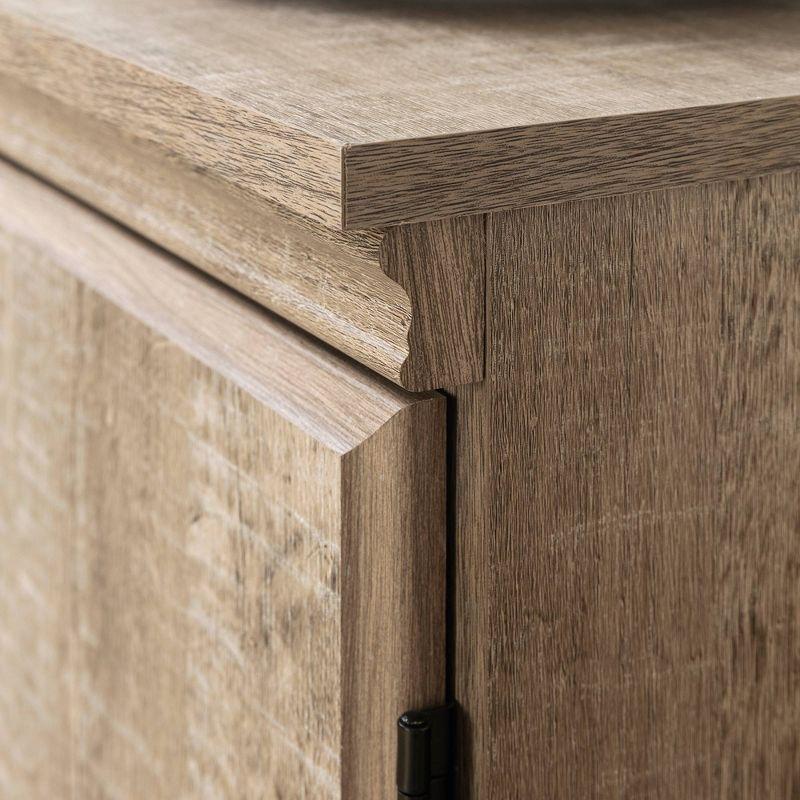 2 Door Morgan Storage Cabinet Weathered Oak - South Shore: Laminated, Adjustable Shelves