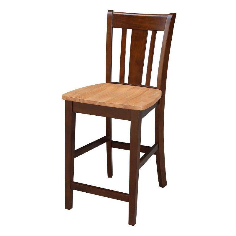 Contemporary Espresso Solid Wood 24" Counter Stool