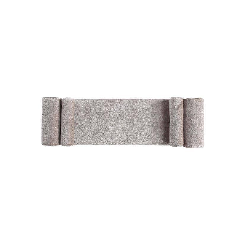 Manhattan Comfort 59" Concord Modern Chenille Upholstered Bench Dove
