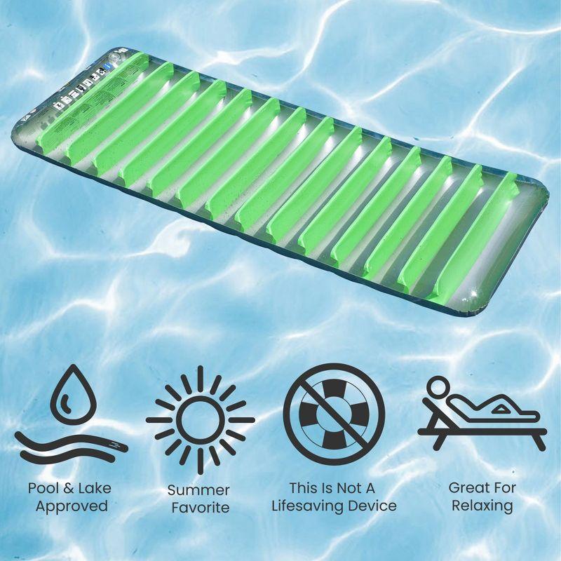 Pool Central 76" Green and Gray Inflatable Sun Tanning Swimming Pool Mattress Raft