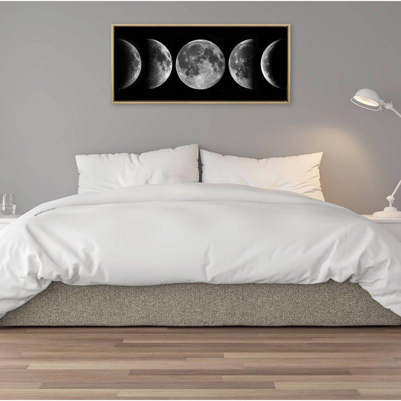 Kate & Laurel All Things Decor 18"x40" Sylvie Phases of the Moon Art: Transitional Style, Sawtooth Back, Digital Art