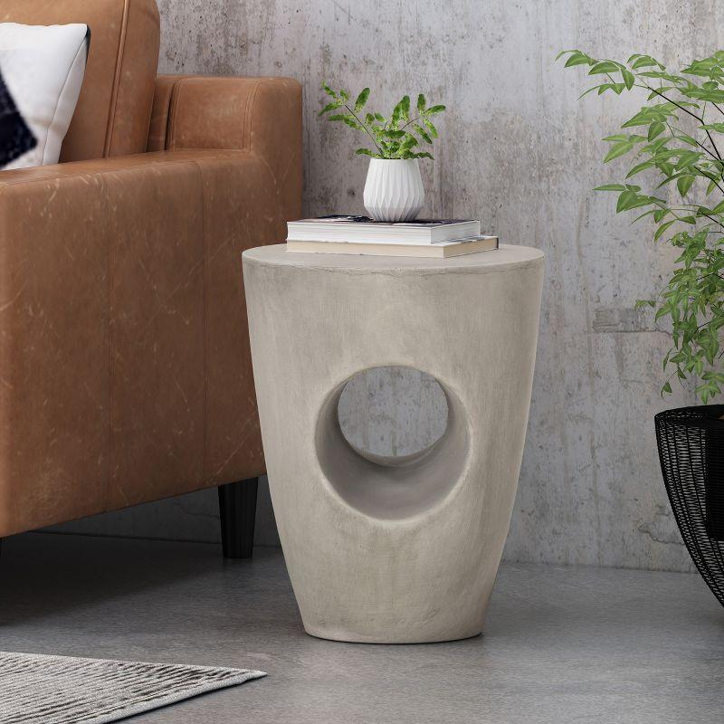 Christopher Knight Home Sirius Outdoor Contemporary Lightweight Concrete Accent Side Table