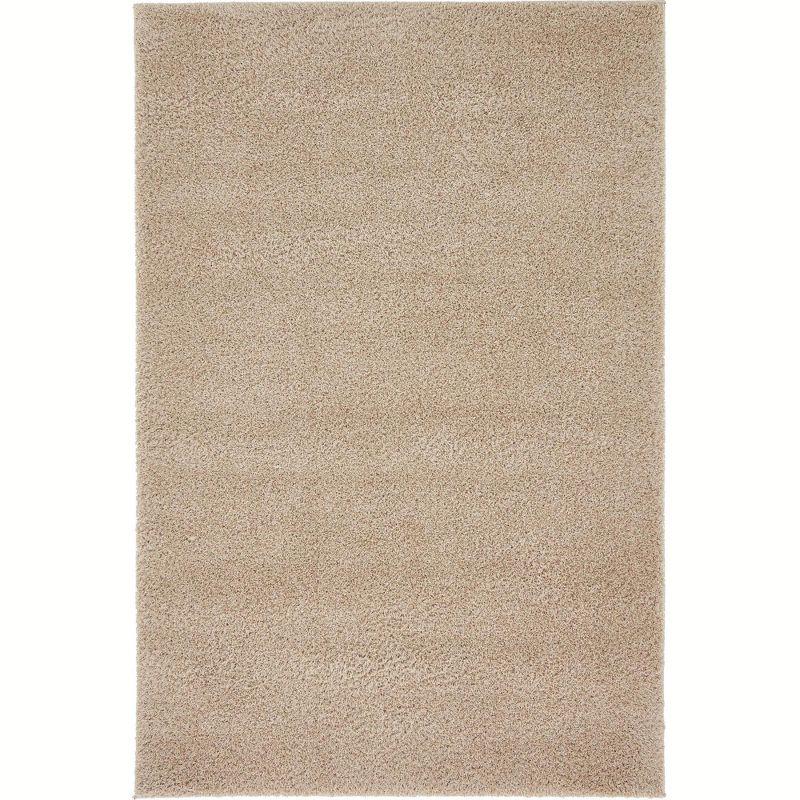 Unique Loom 4' 1 x 6' 1 Taupe Studio Solid Shag Sky Area Rug