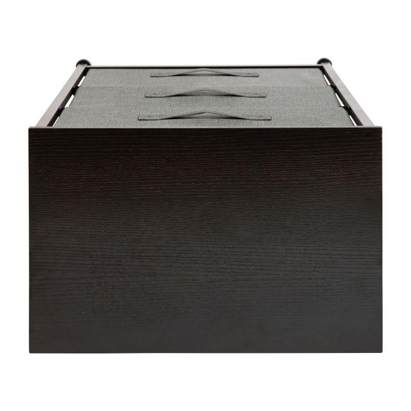 Flash Furniture Malone 3 Drawer Vertical Storage Dresser with Wood Top & Fabric Pull Drawers