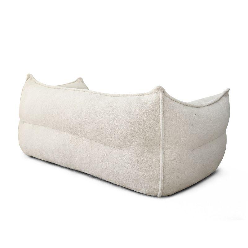 Bailan Teddy Loveseat Sofa,Upholstered Teddy Fabric Bean Bag Loveseat for Small Space-Maison Boucle