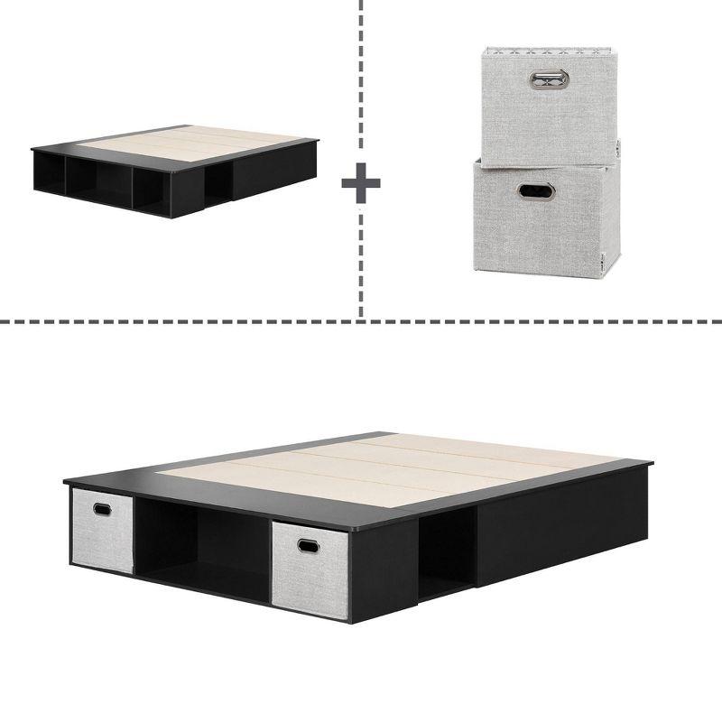 Vito Contemporary Storage Bed With Baskets