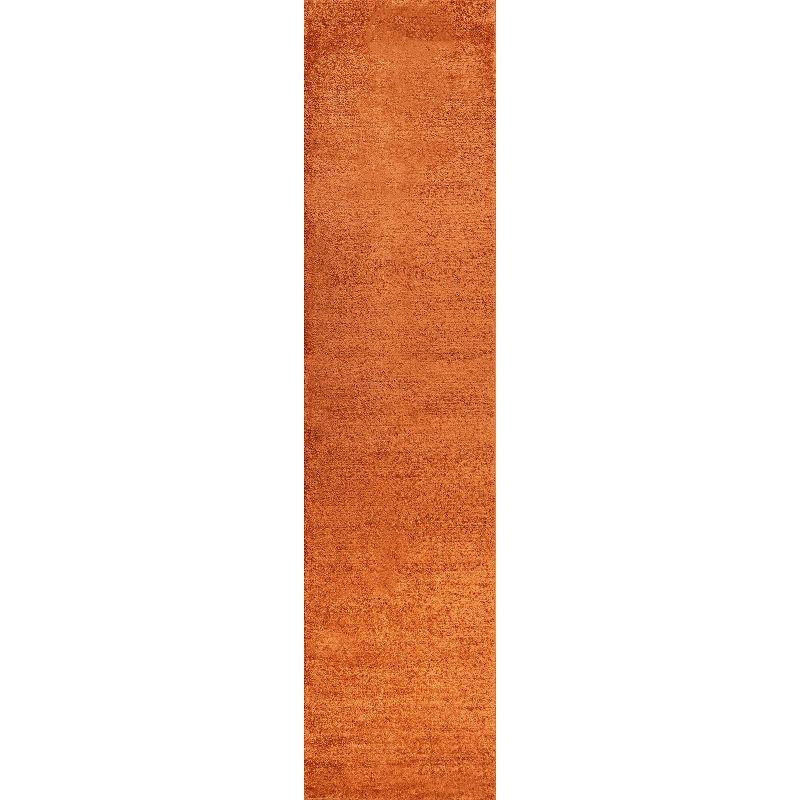 2'x10' Haze Solid Low-Pile Runner Rug, Orange - JONATHAN Y
