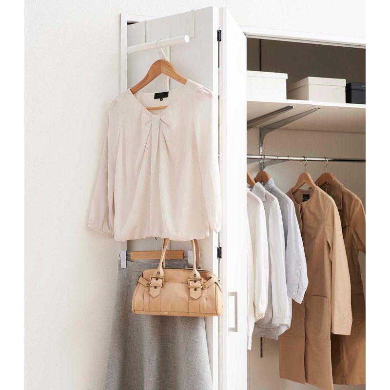 Yamazaki Home Kids' Backpack Over The Door Hanger, Two-Tiered Bookbag Metal Storage Rack