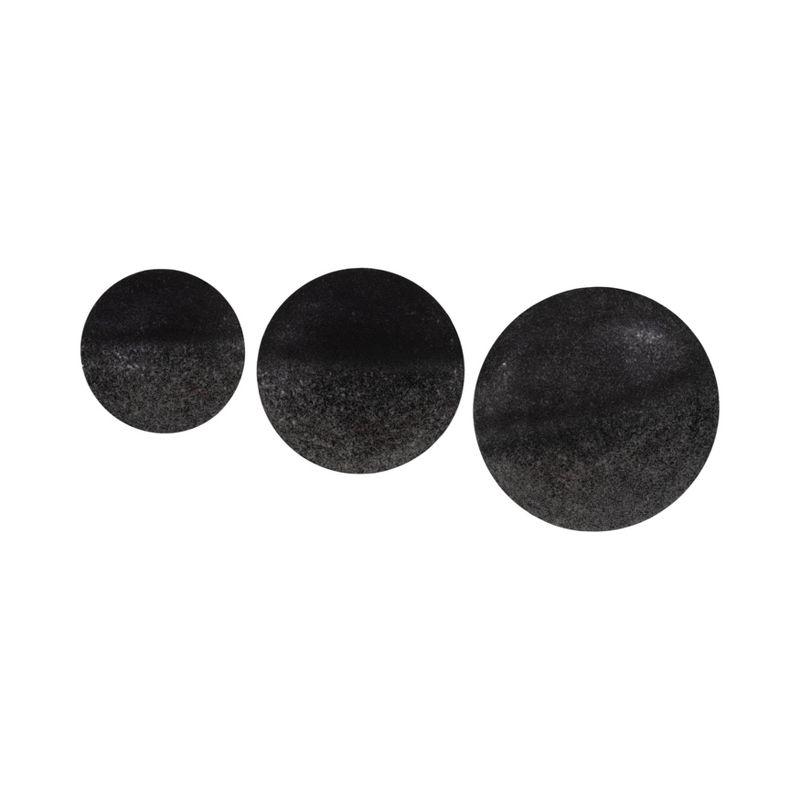 SAGEBROOK HOME (Set of 3) Iron 16",20" and 24" Circle Wall Arts Black: Contemporary Mixed Media, Includes Hangers