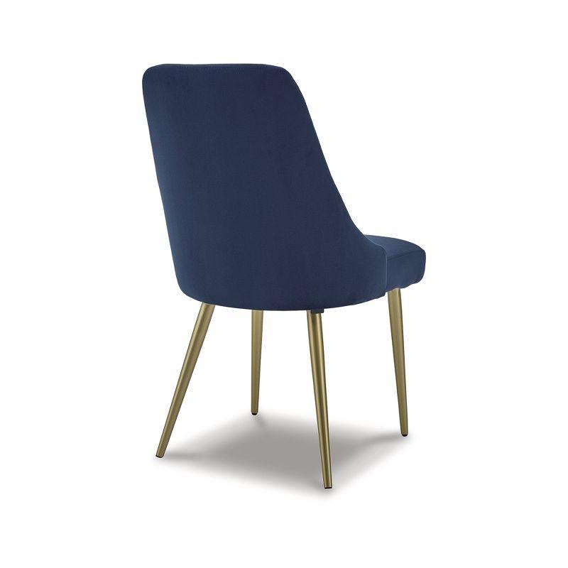 Parsons Chair in Blue/Gold Finish