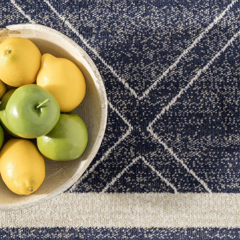 Nuloom Roberge Trellis 3x5 Indoor/Outdoor Accent Rug for Living Room Patio Deck Front Porch Entryway Kitchen, Navy/Ivory