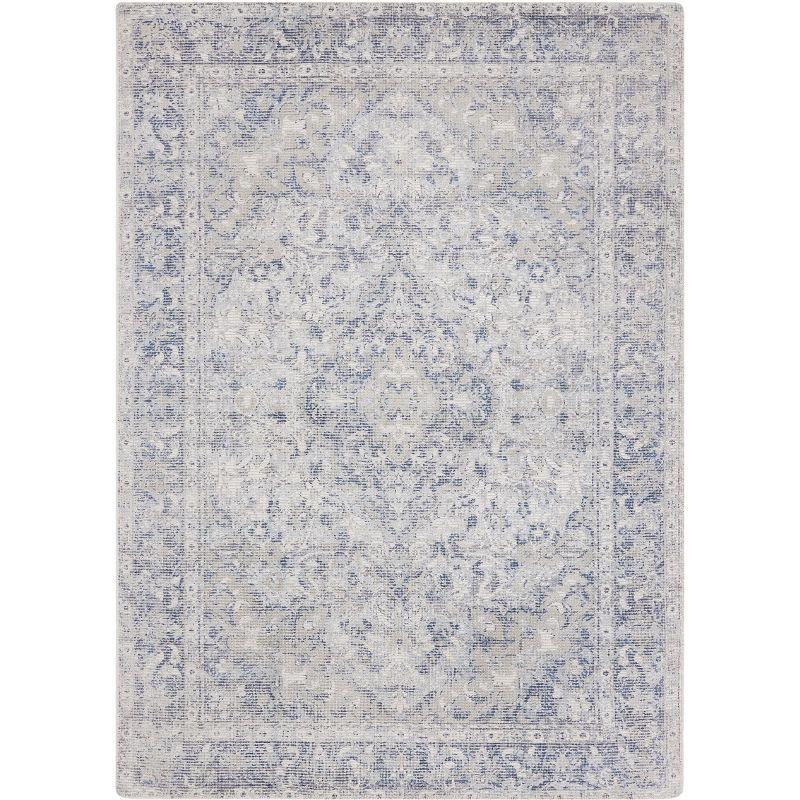 Restoration Vintage RVT704 Hand Loomed Indoor Area Rug - 5'x8' - Ivory/Blue - Safavieh
