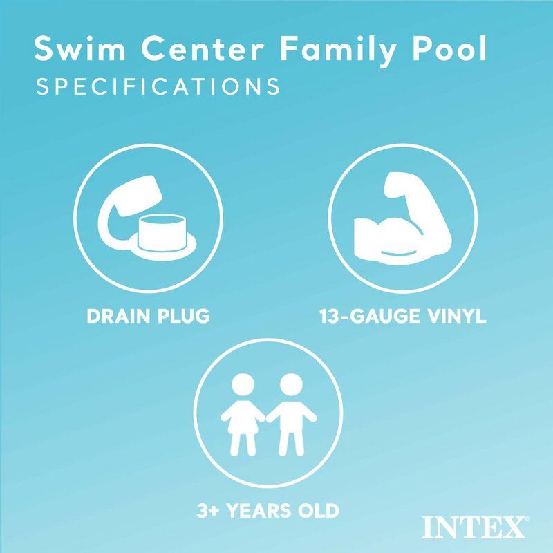 Intex Inflatable Swim Center Family Pool for 2-3 Kids, Backyard Splash Pool for Children 6+ Years Old, 198-Gallons