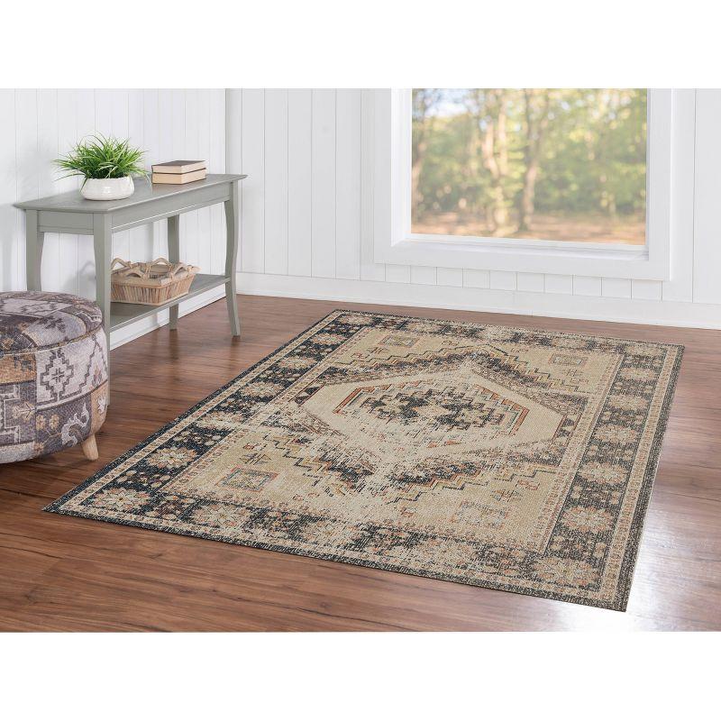 Ivory Elegance Chenille 5' x 7' Flat-Woven Rug