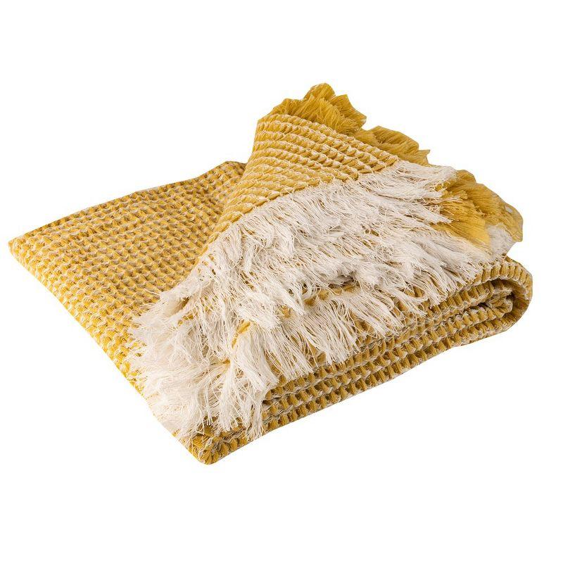 Eros Throw Blanket, Mustard, 50X60