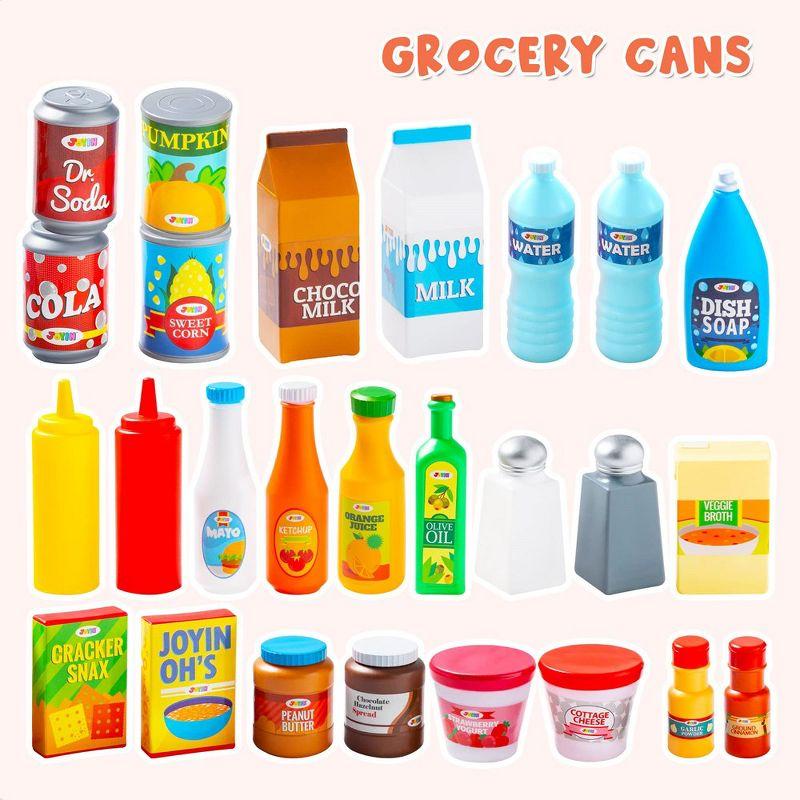 SYNCFUN 135Pcs Kids Play Food Set, Pretend Food Toys for Play Kitchen with Fruit, Vegetable, Food Can, Dessert, for Toddler Boys Girls 2 3 4 5 6 Years