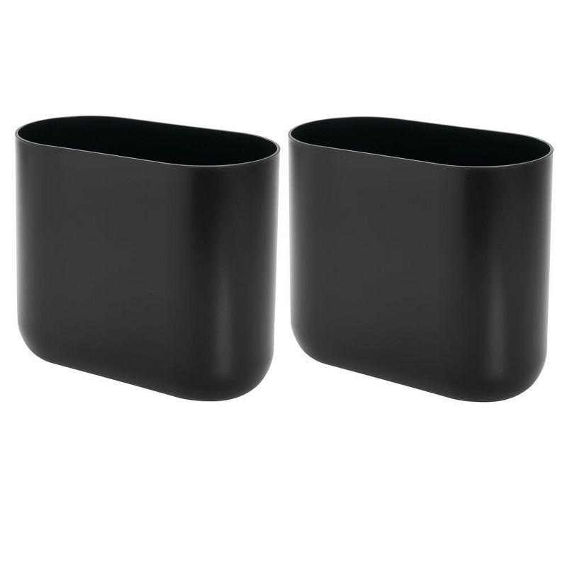 iDesign iDesign Set of 2 Small Oval Plastic Bathroom Trash Cans (Set of 2)