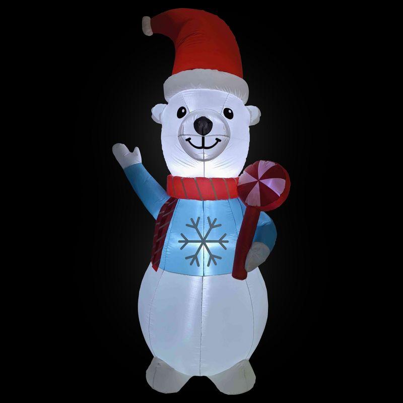 LED Lighted Inflatable Polar Bear Outdoor Christmas Decoration - 8.25'