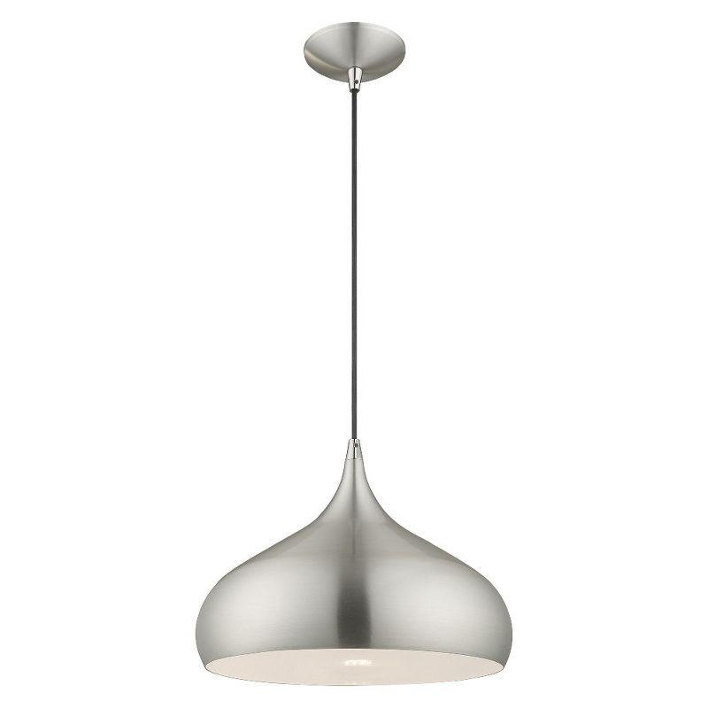 Livex Lighting Metal Shade 1 - Light Pendant in  Brushed Aluminum