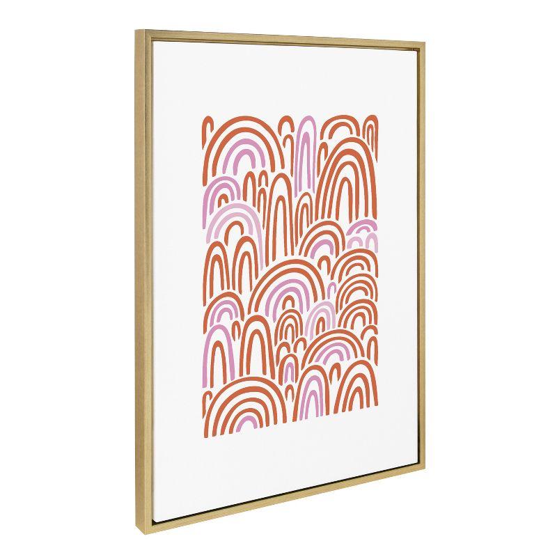 Kate and Laurel Sylvie Infinite Rainbows Framed Canvas by Elizabeth Olwen, 23x33, Gold