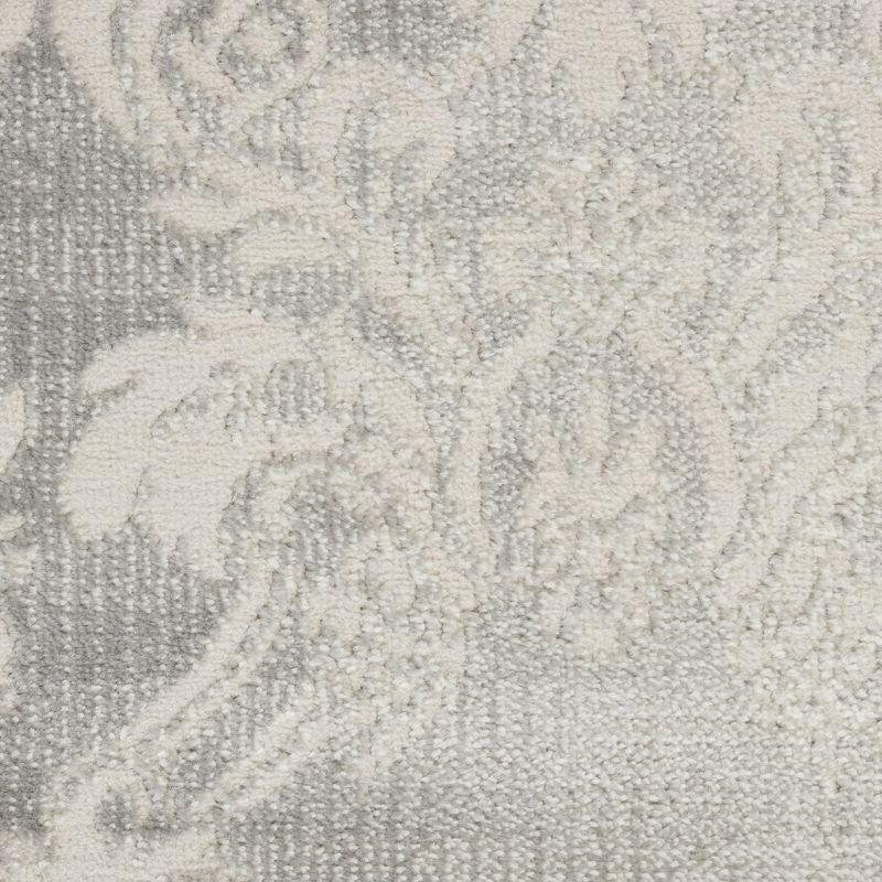 Elation Ivory Grey Handmade Floral Synthetic Area Rug