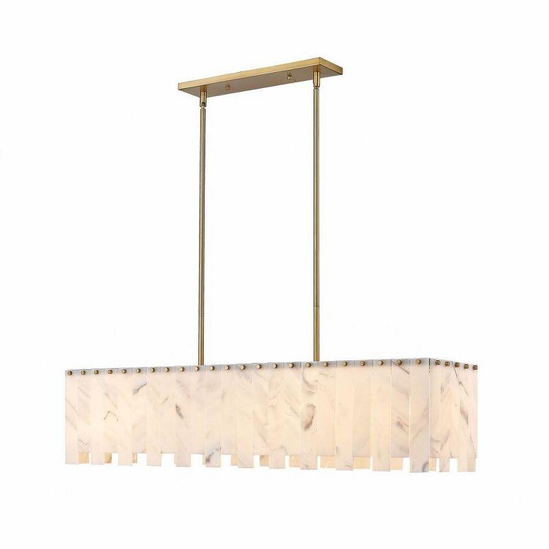 Viviana Contemporary 7-Light Linear Chandelier in Rubbed Brass