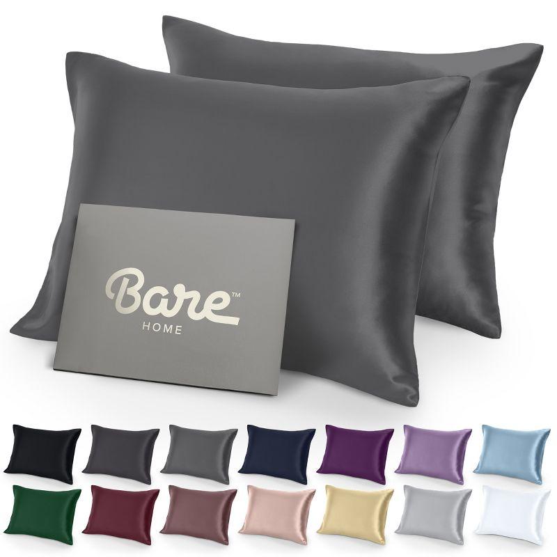 Bare Home Soft Poly Satin Pillowcase Set