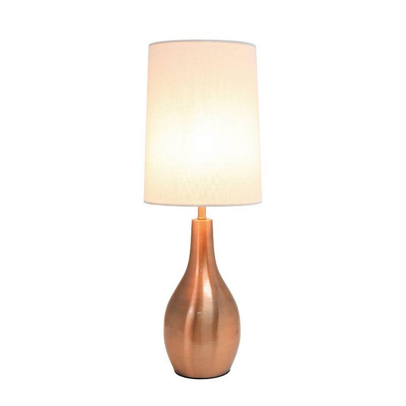 Simple Designs 1-Light Tear Drop Table Lamp Rose Gold: Bedroom, Accent Table, No Assembly Required