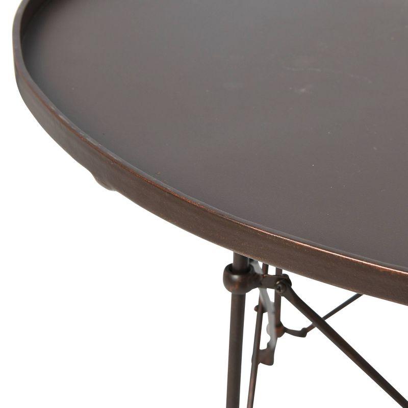 Storied Home Round Metal Coffee Table: Claw Feet, Vintage Charm, 31.5" Diameter