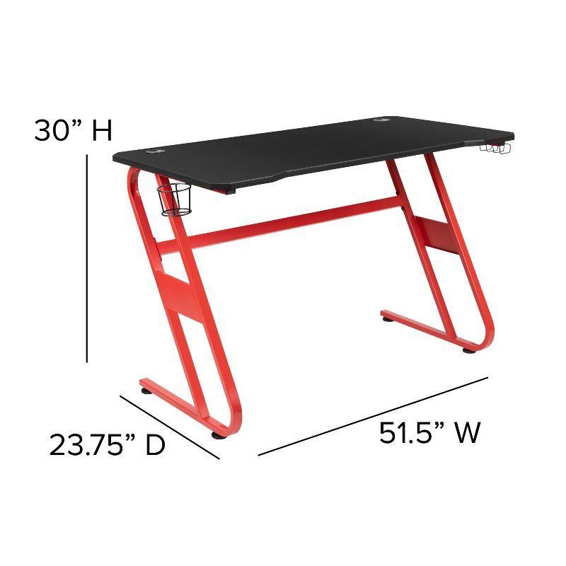 Flash Furniture Gaming Desk and Footrest Reclining Gaming Chair Set with Cup Holder and Headphone Hook