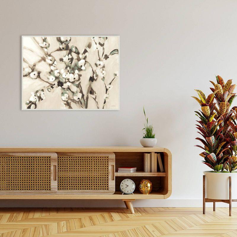 Amanti Art 42"x32" Wild Floral Branches Neutral by Katrina Pete Framed Canvas Wall Art Print: Modern Lithograph, Polystyrene Frame