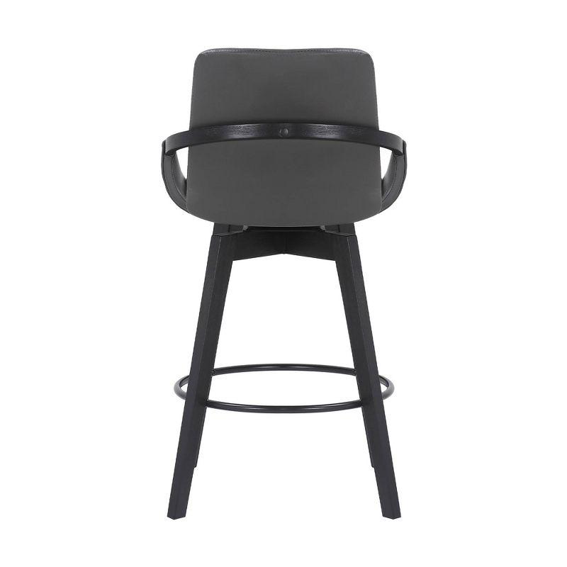 26" Baylor Faux Leather Wood Swivel Counter Barstool - Armen Living