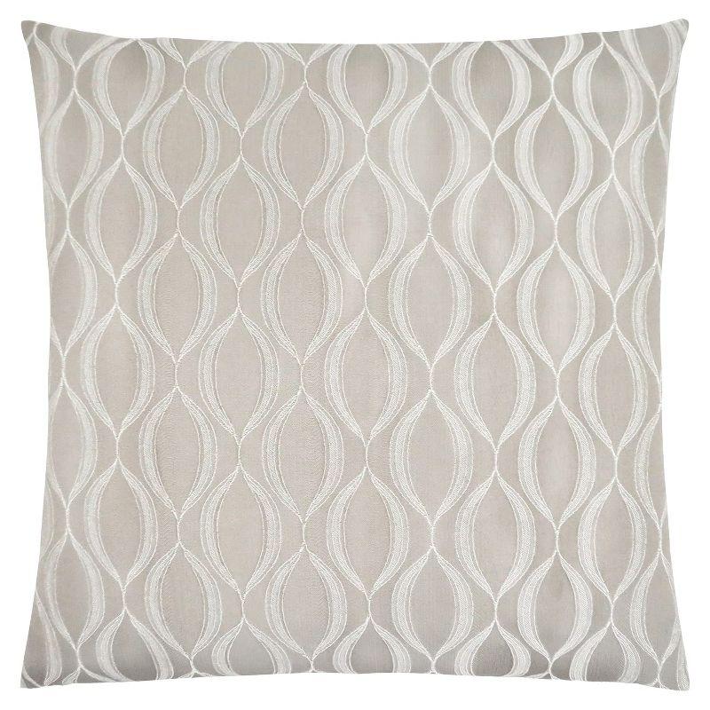 Beige 18" Square Wave Pattern Decorative Throw Pillow