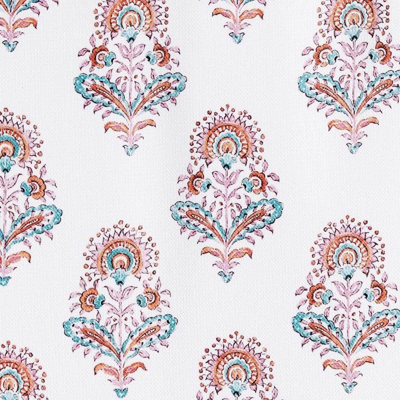 40"x63" No. 918 Light Filtering Semi-Sheer Avie Global Medallion Grommet Curtain Panel Apricot Orange: Modern Polyester Curtain