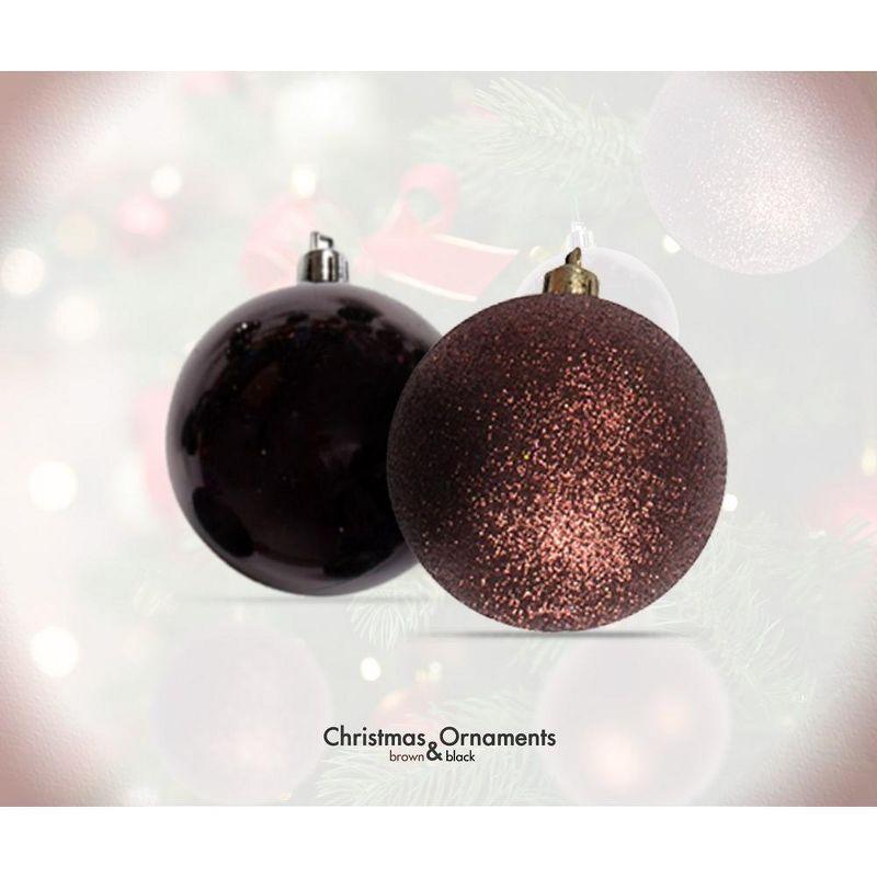 R N' Ds Shatterproof Christmas Ornament Balls - Black and Brown - 100 Pack