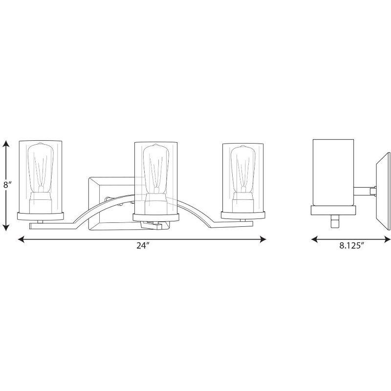 Lassiter Brushed Nickel 3-Light Vanity with Clear Glass Shades